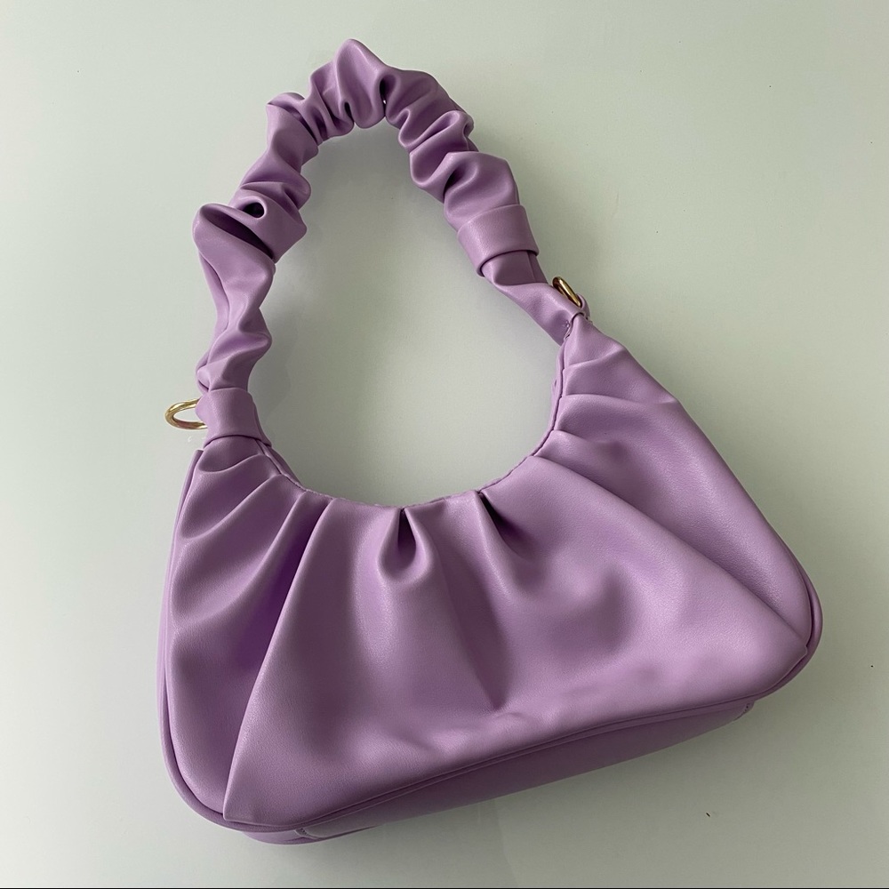 Purple Ruched Shoulder Bag